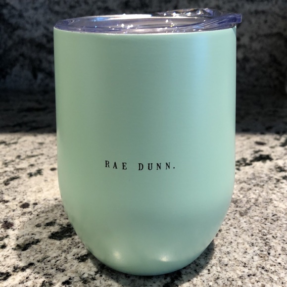 Rae Dunn WINE. Insulated Stainless Steel Wine Glass Mint Green 12 oz / 355 ml - Picture 2 of 3